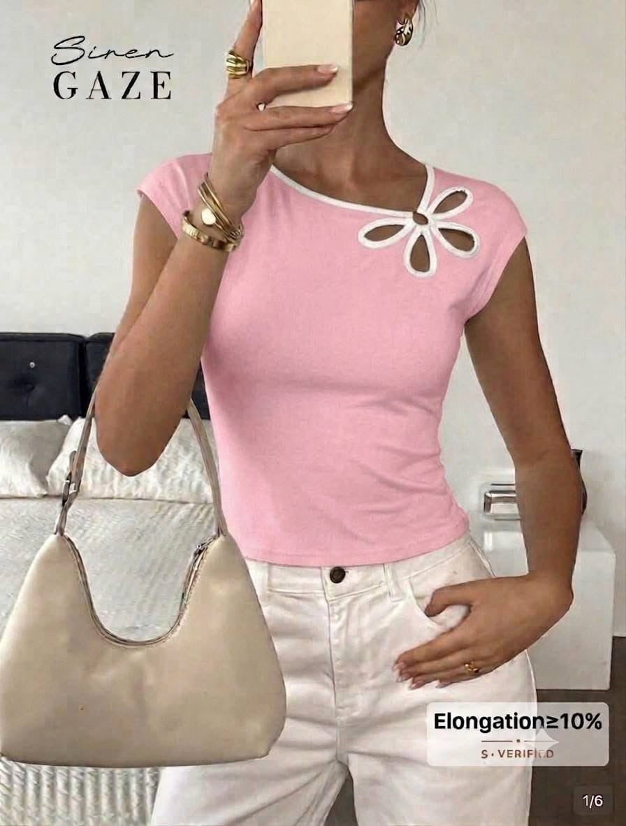 Pink Bloom Bow Top