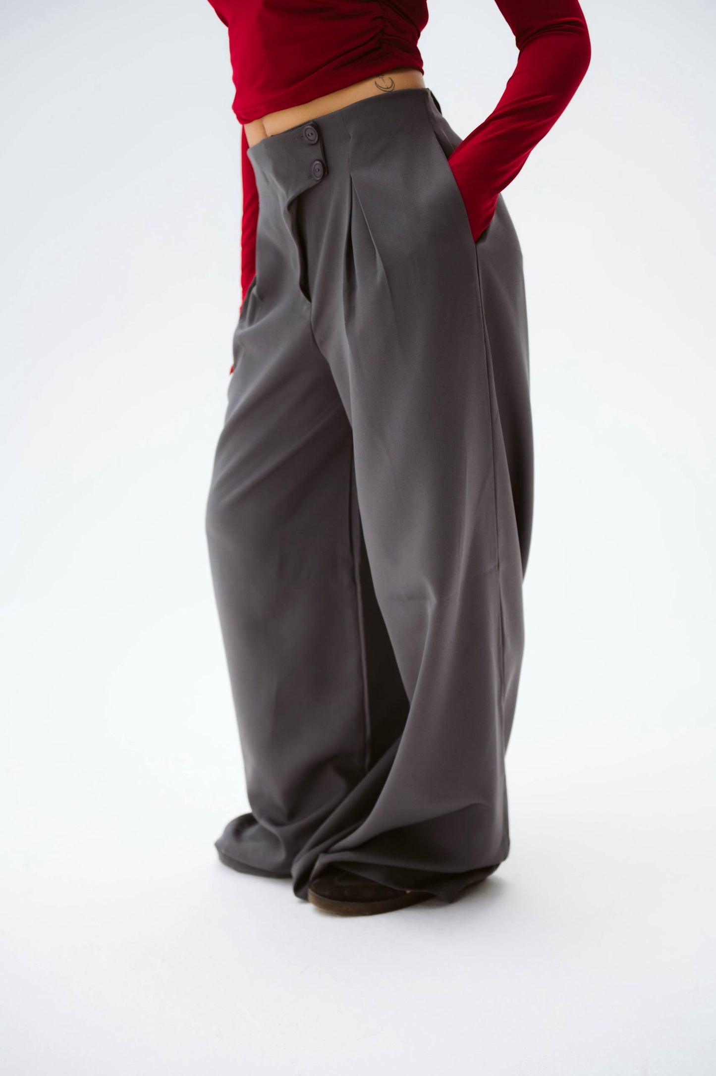Grey tailored pants one size