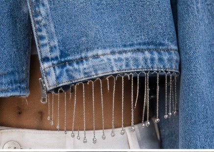 Denim Fringe Jacket