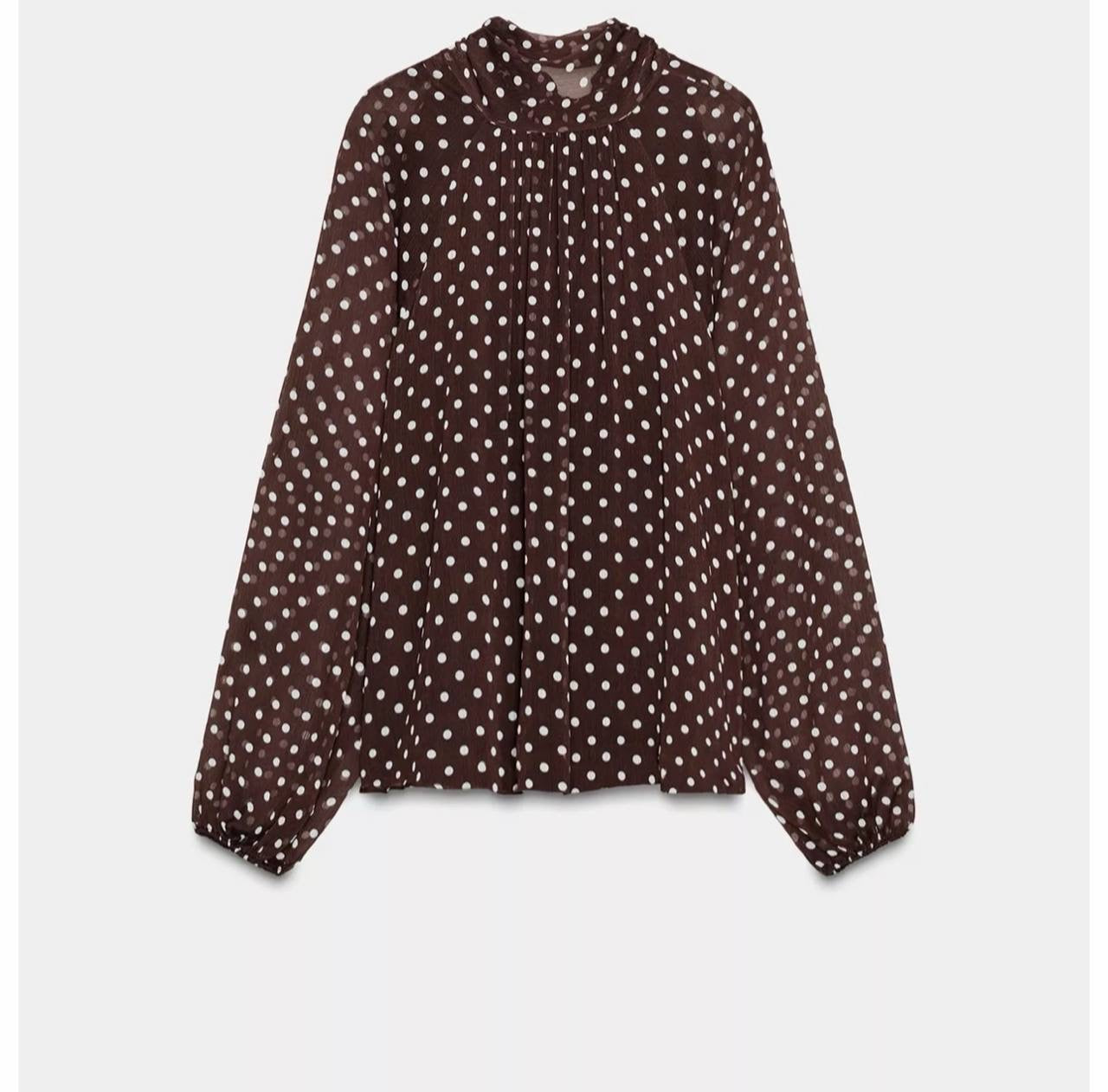 Brown dotted blouse one size