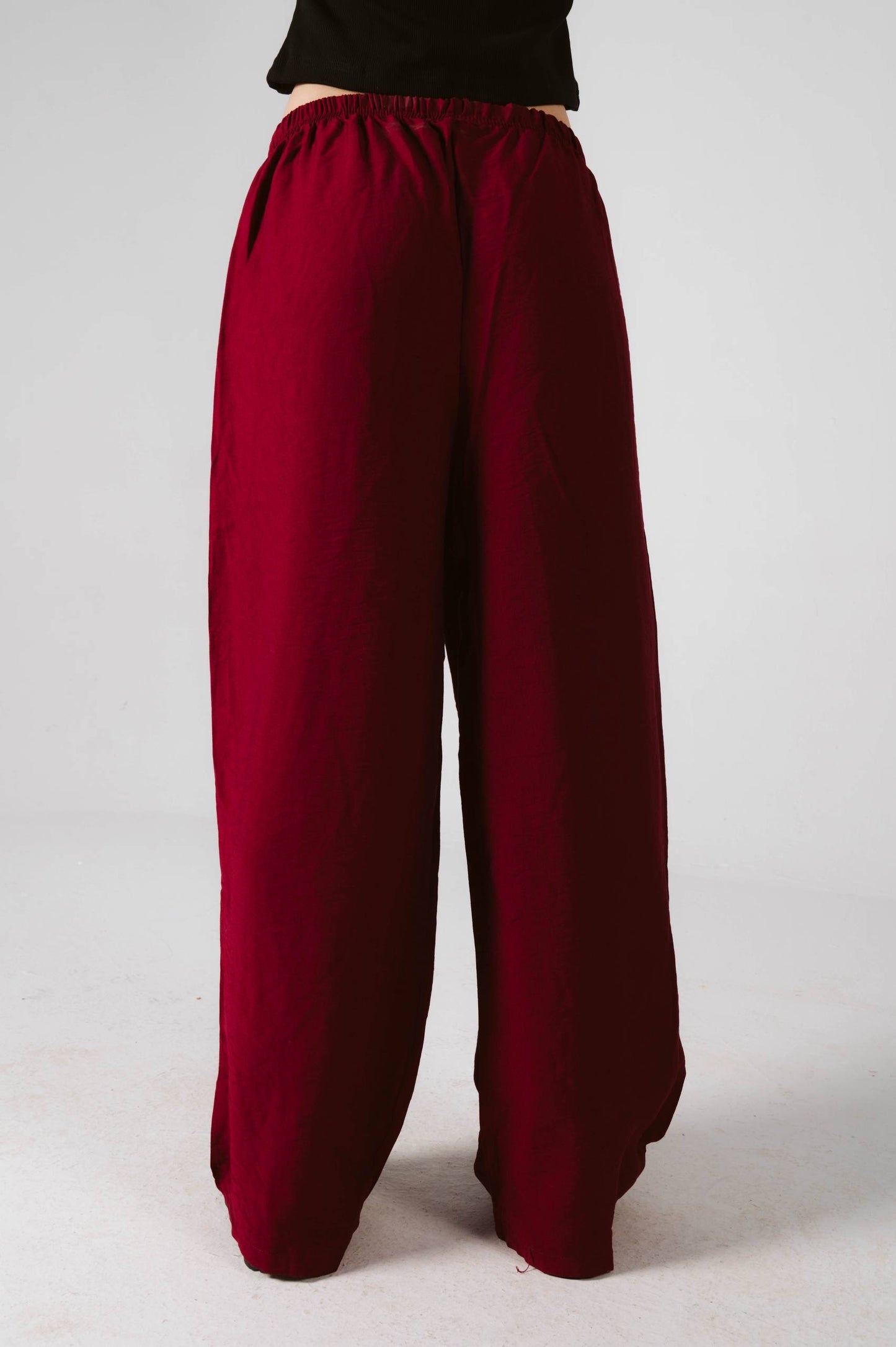Burgundy linen pants