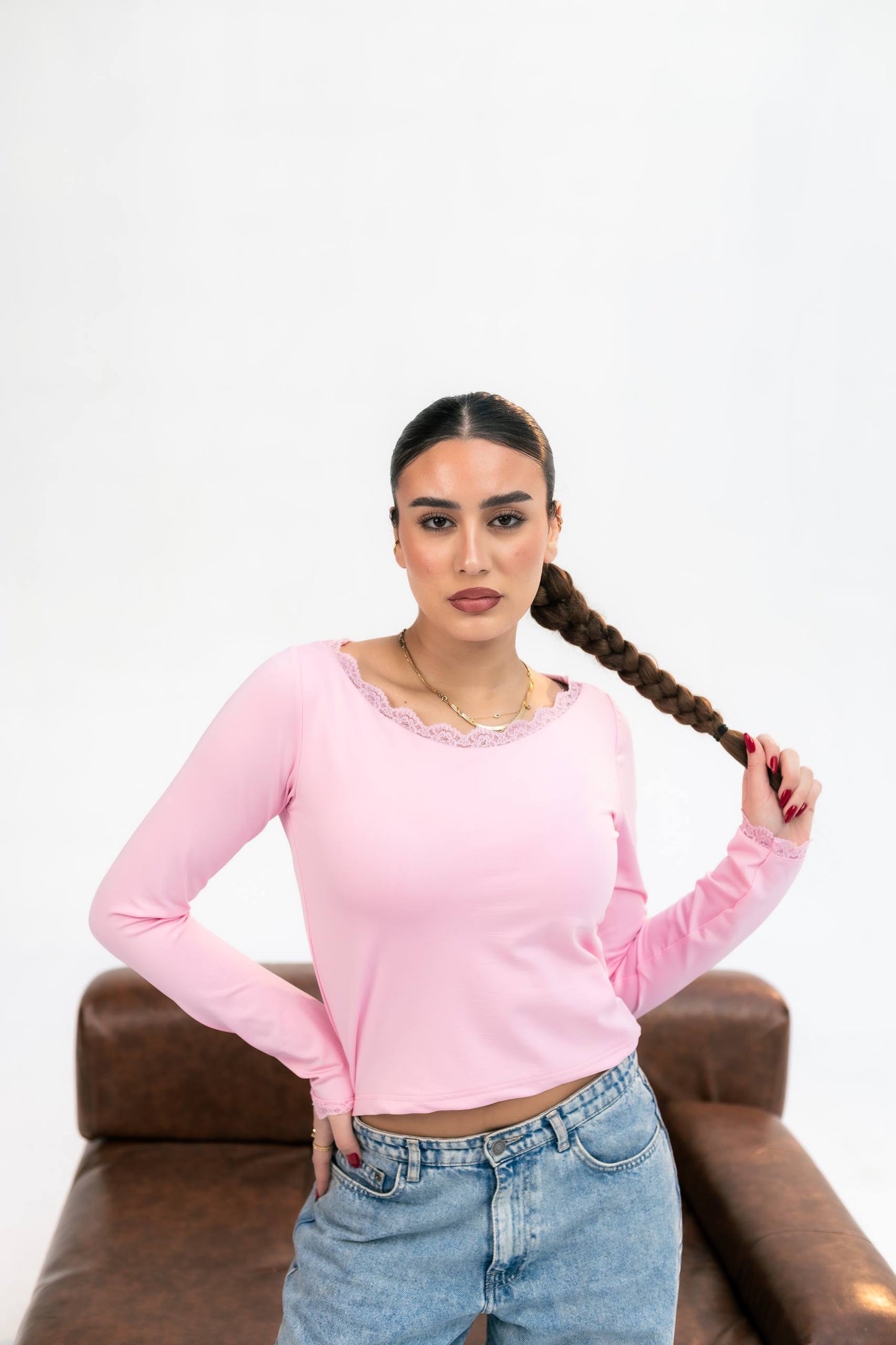 Pink long sleeve top