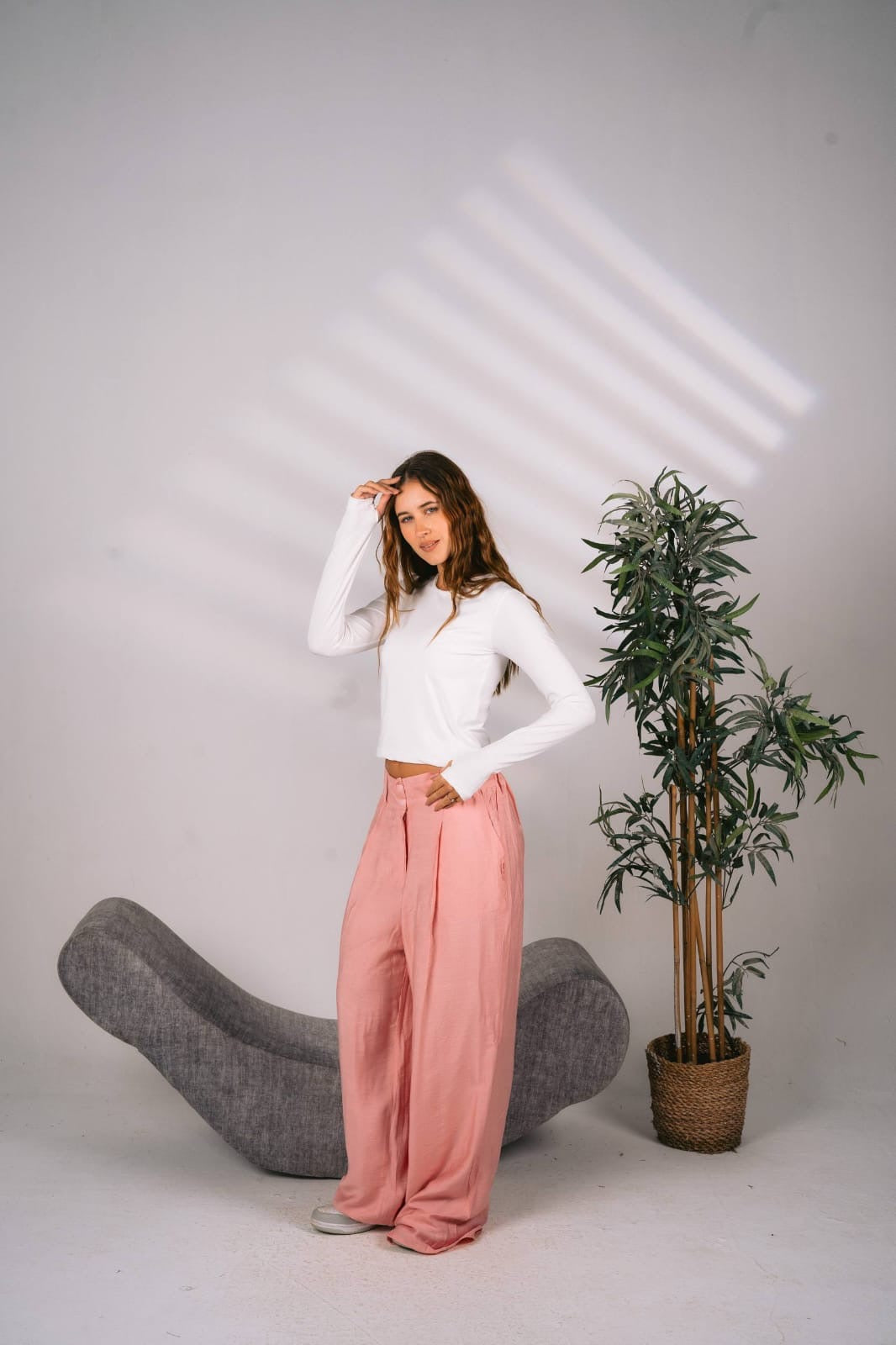 Salmon baggy trousers