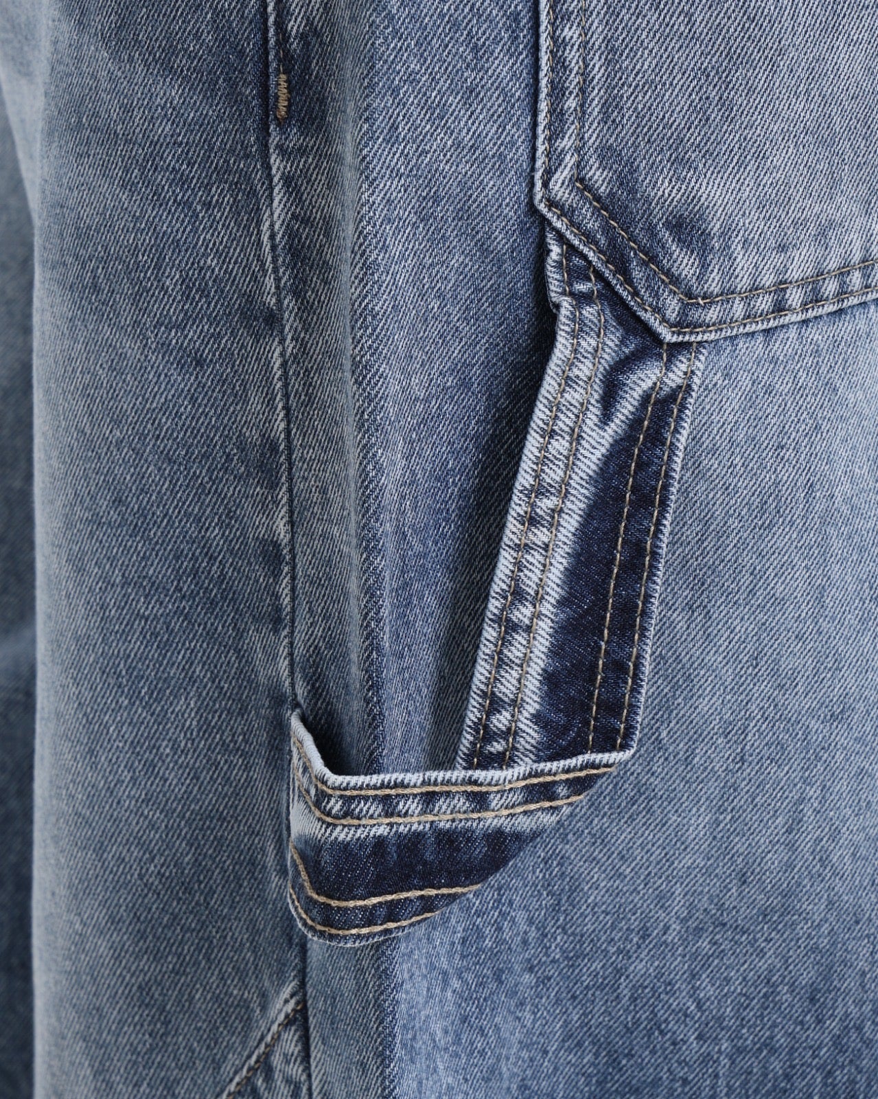 Balloon grey denim pants