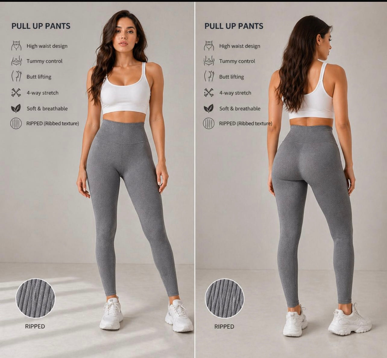 Sculpt Fit High-Waist Leggings – Gray