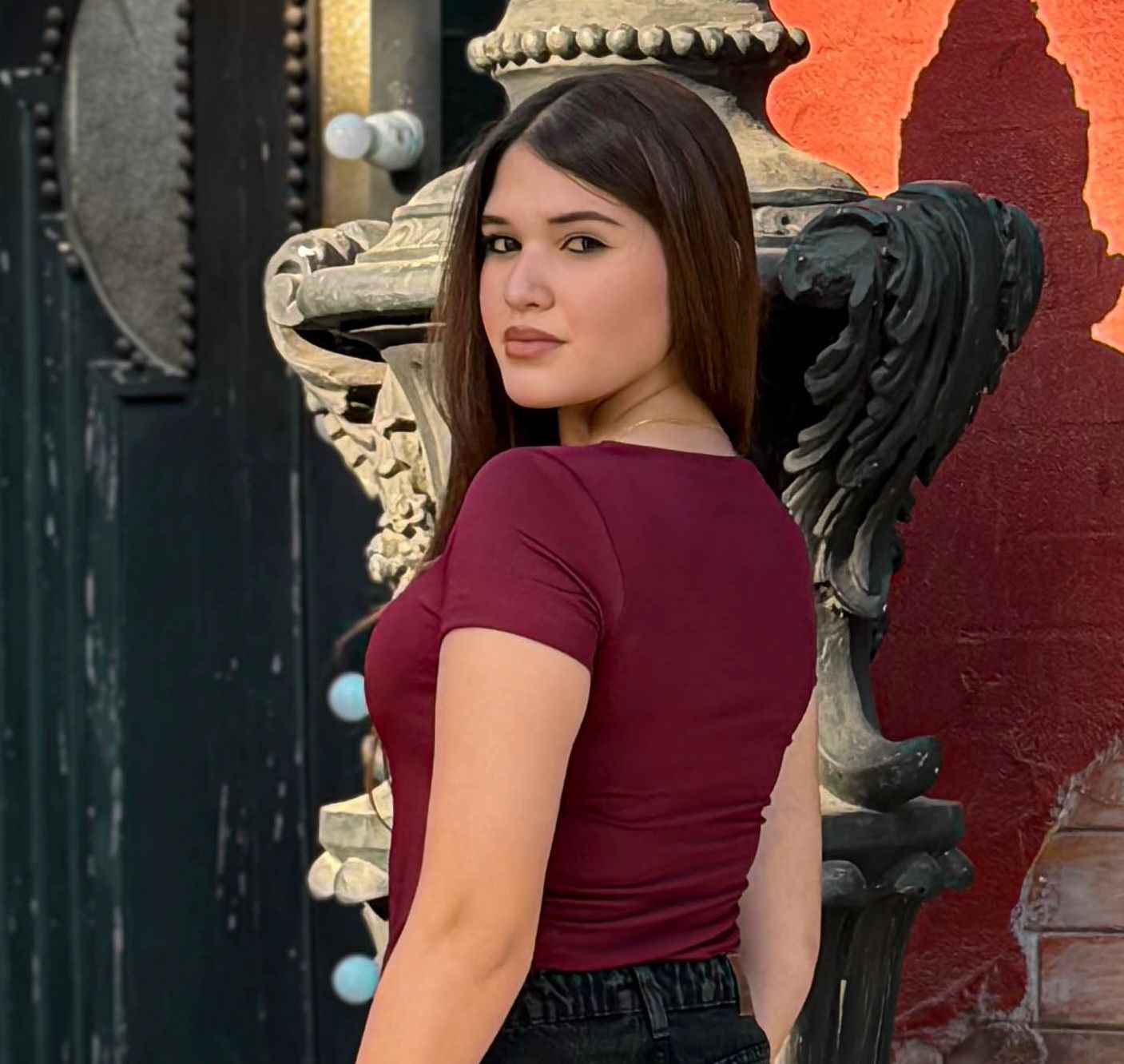 Burgundy Short Sleeve Top