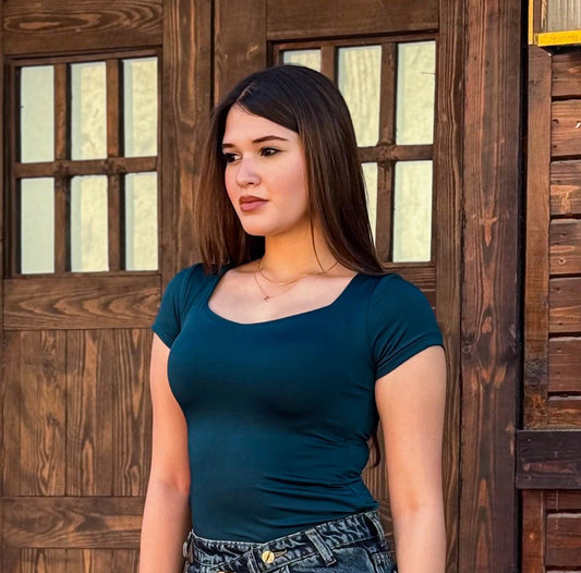 Petroleum Short Sleeve Top