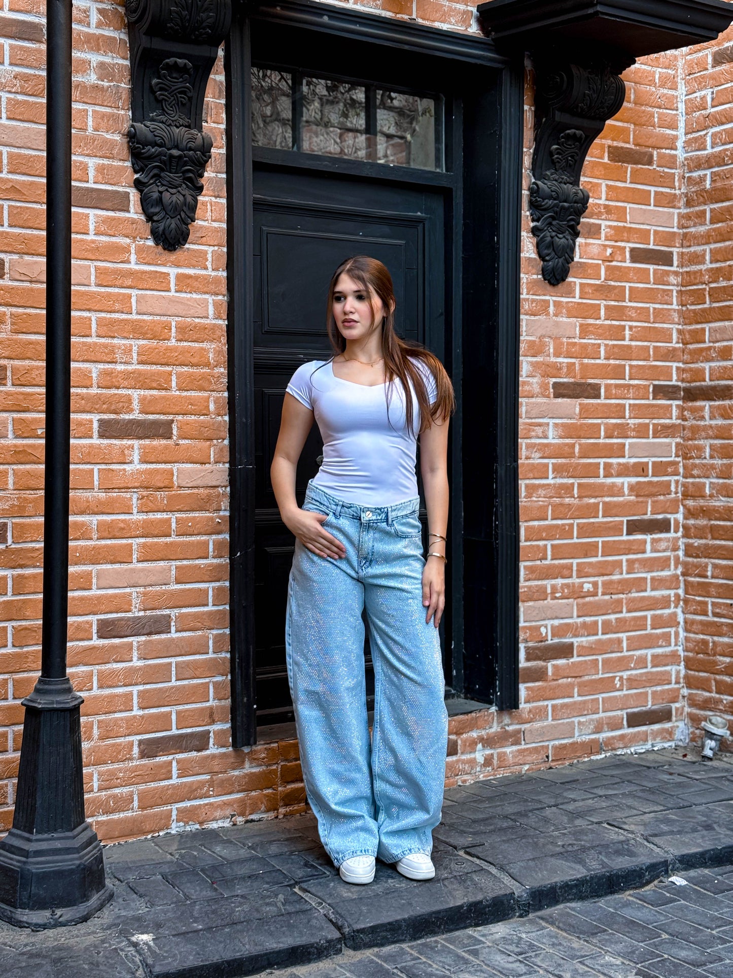 Light Blue Wide Leg Denim