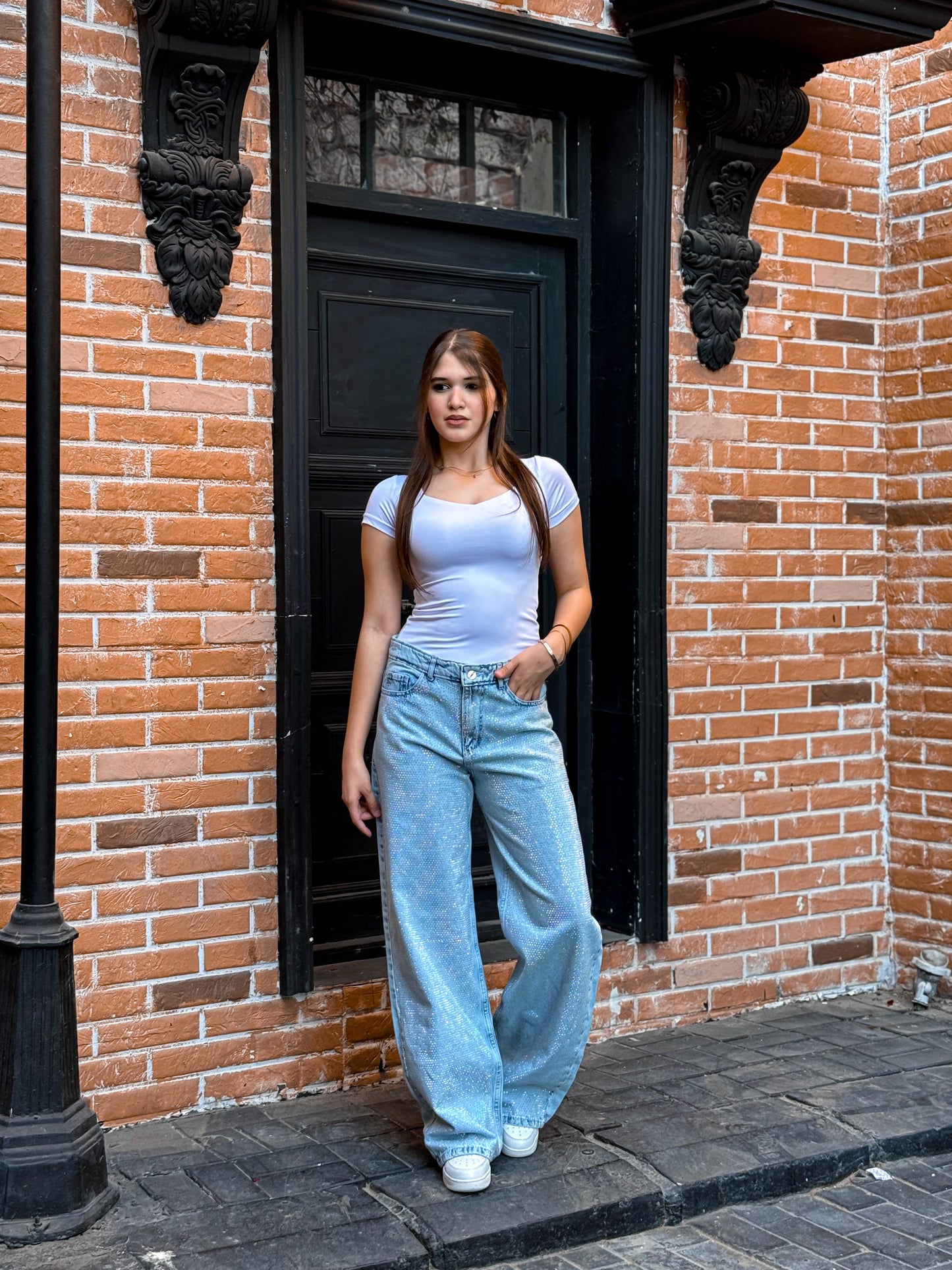 Light Blue Wide Leg Denim