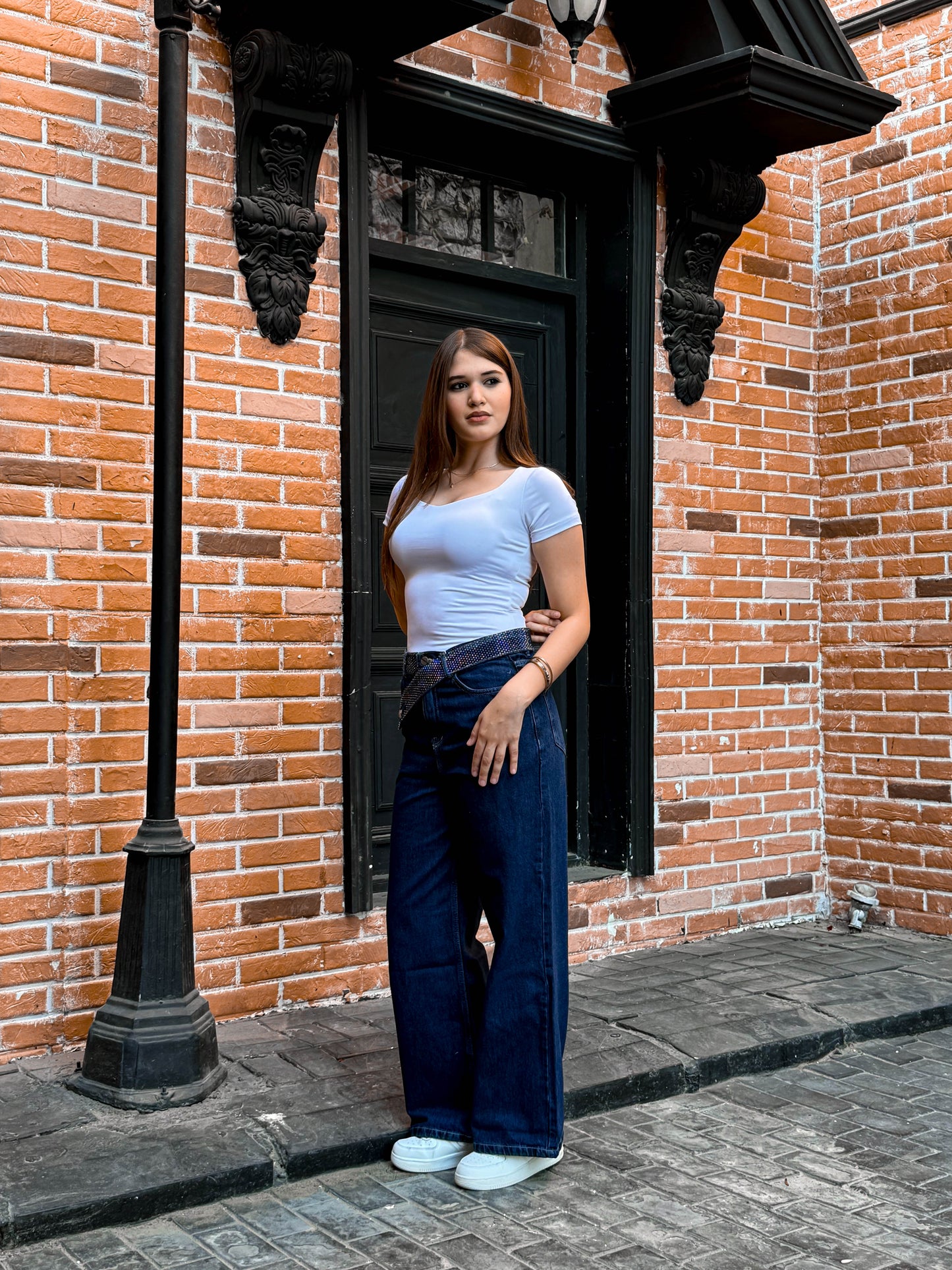 Dark Blue Wide Leg Denim