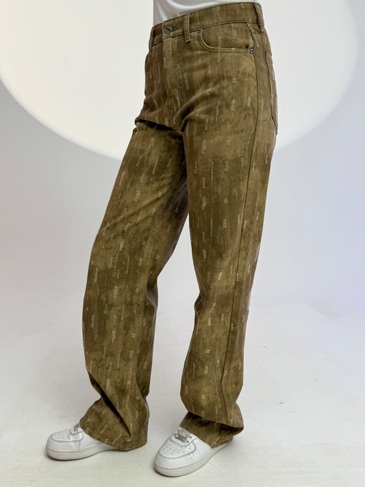 laser cut straight pants