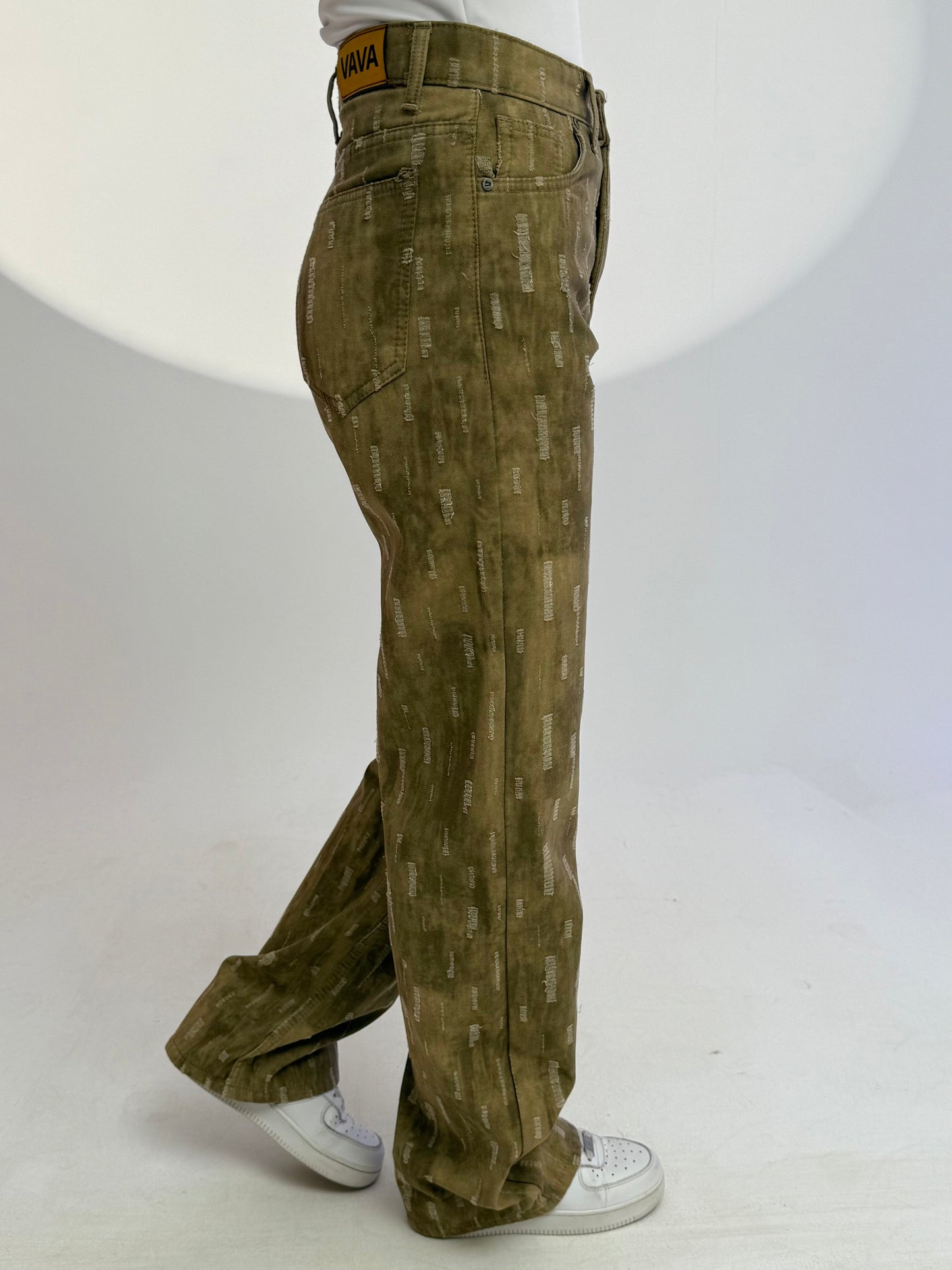 laser cut straight pants