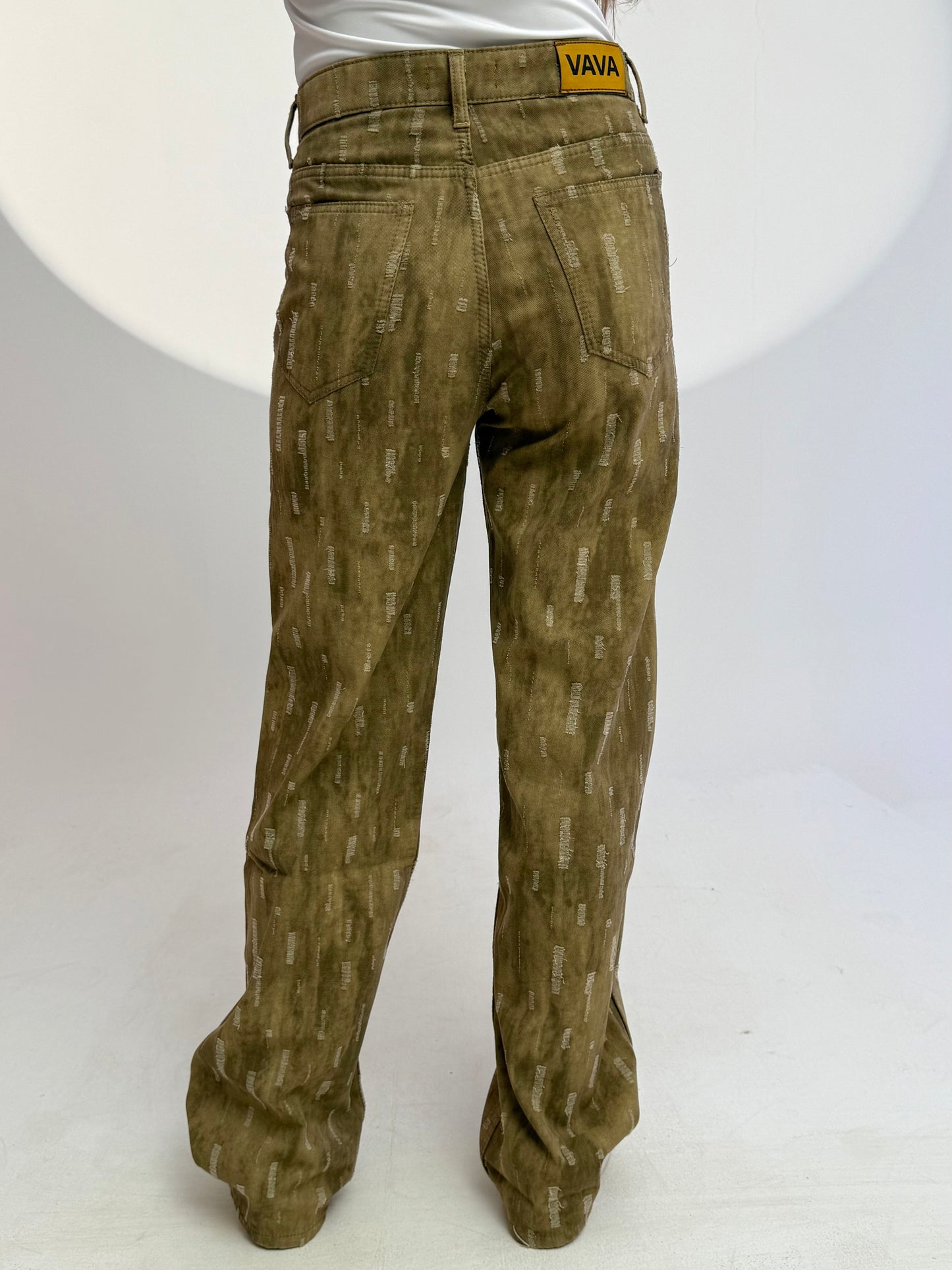laser cut straight pants