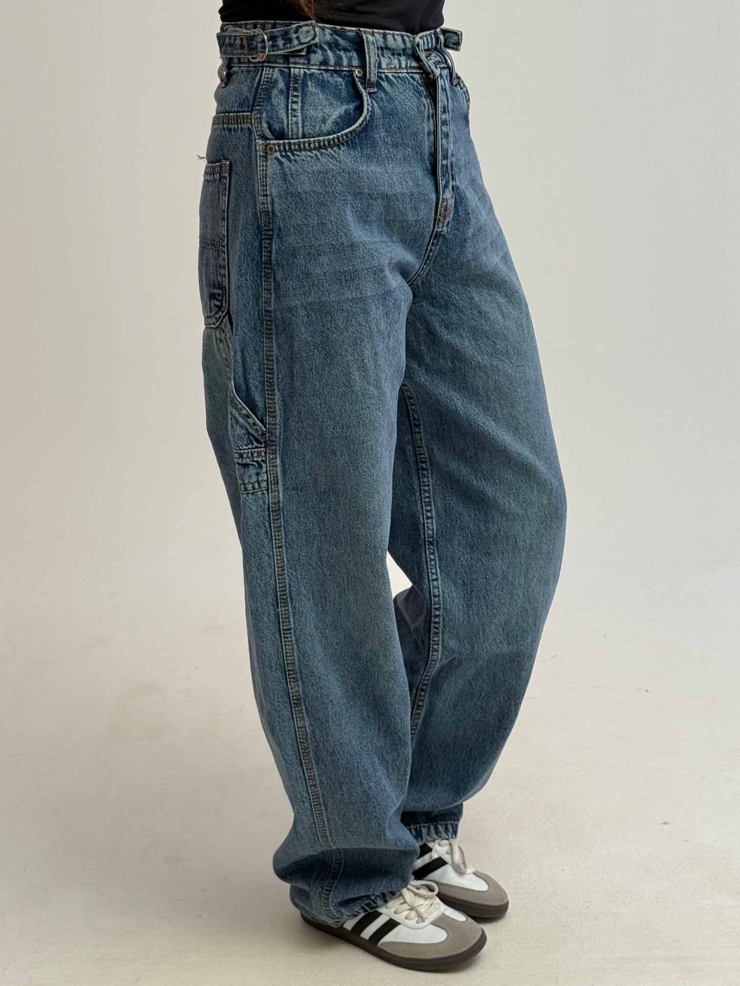 blue balloon high rise pants
