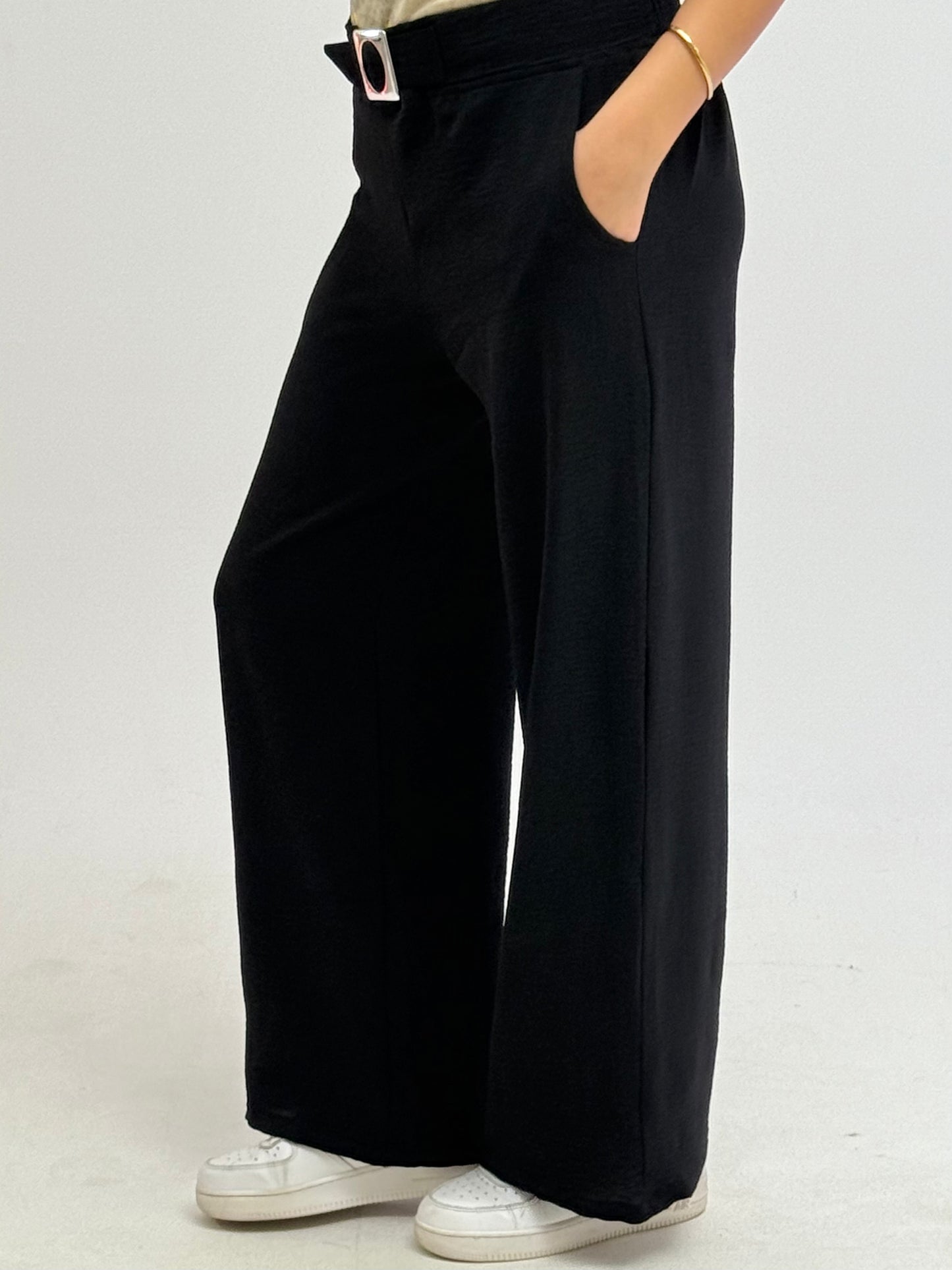 black linen pants with belt