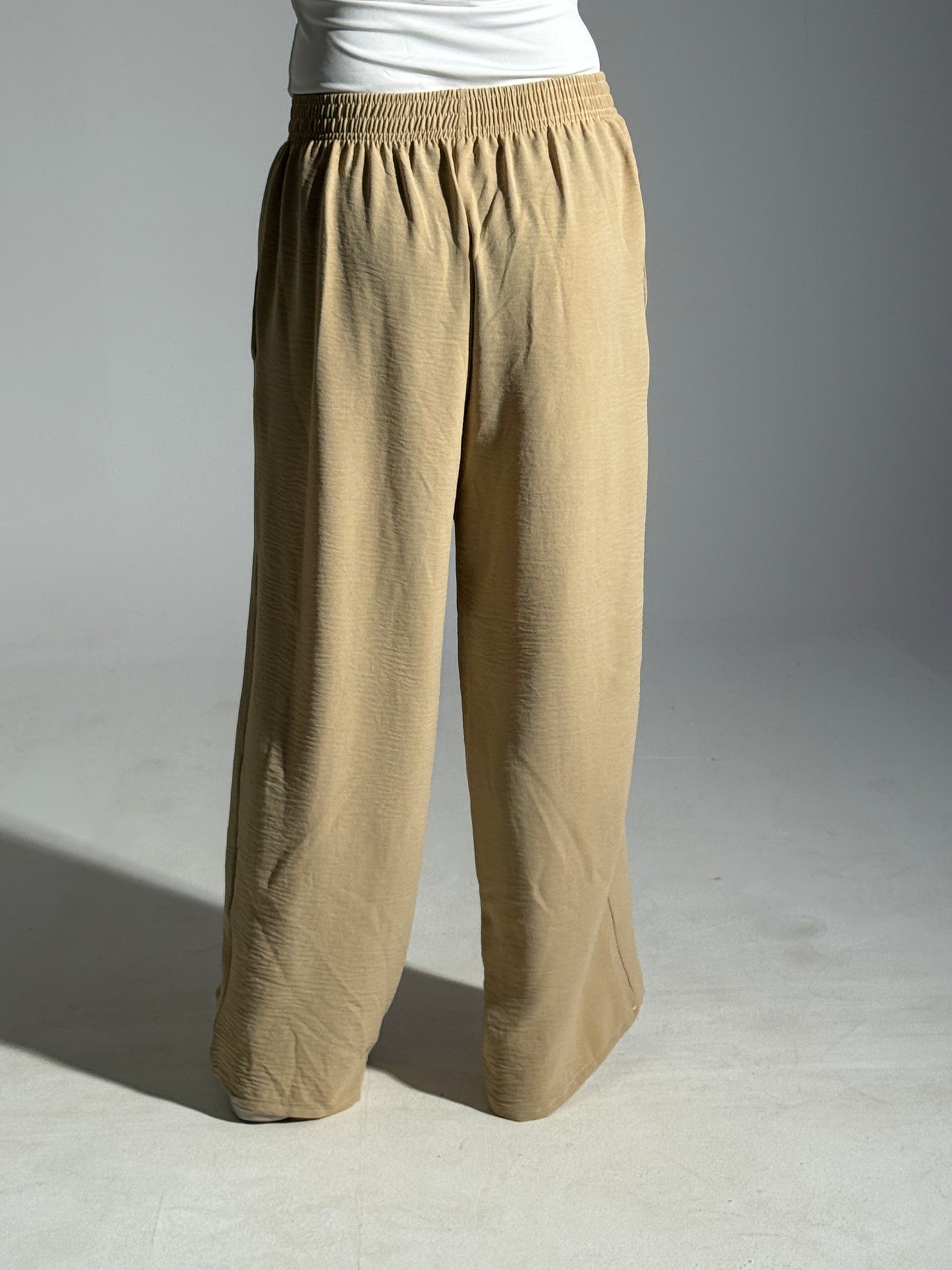 beige linen pants