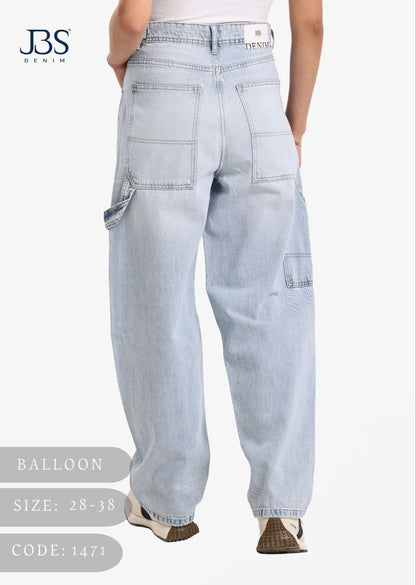 Ice blue balloon pants