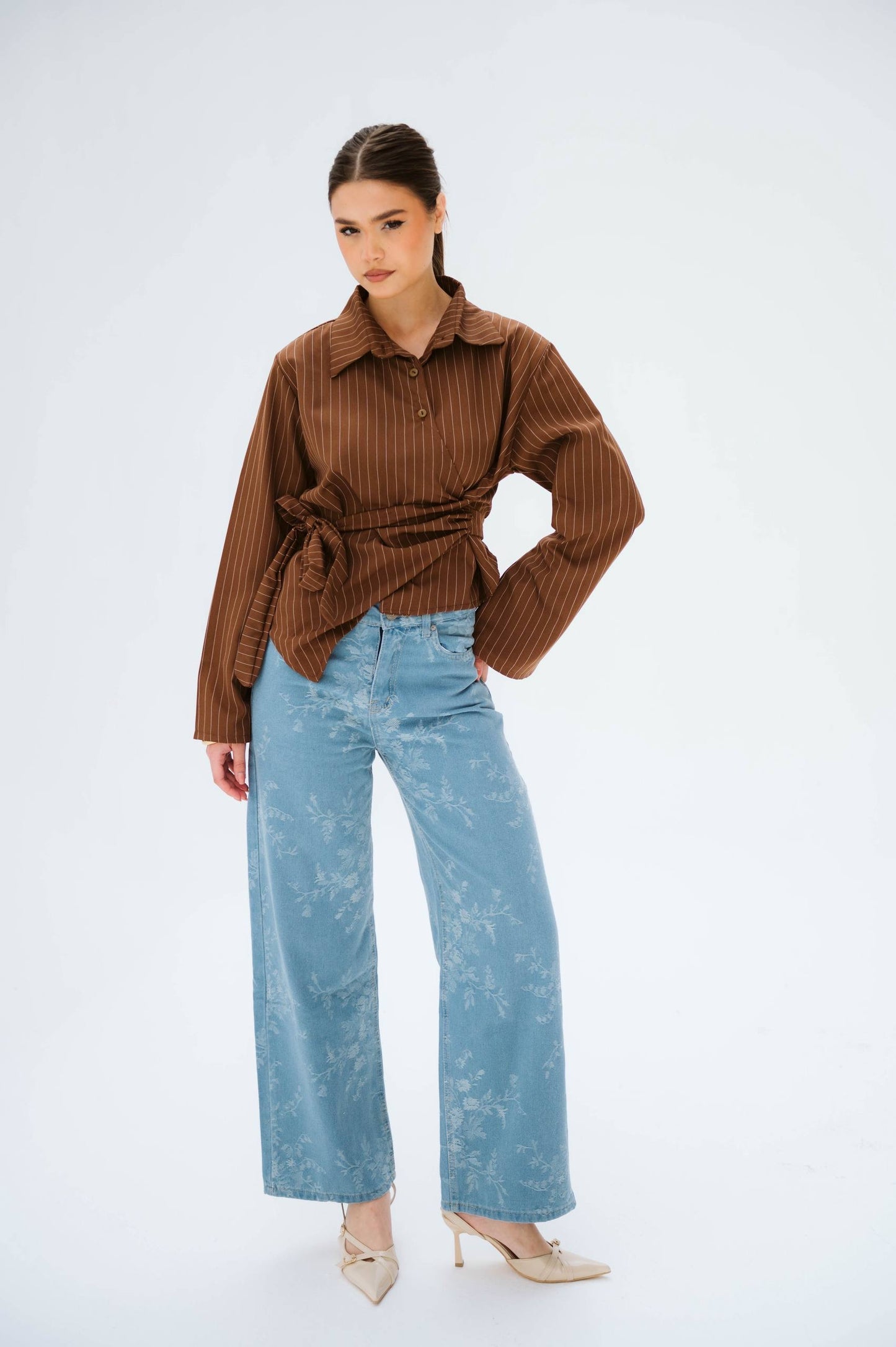 Brown buttoned blouse