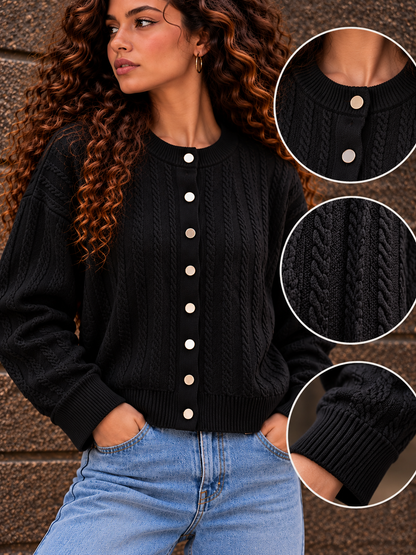 Black cable knite cardigan