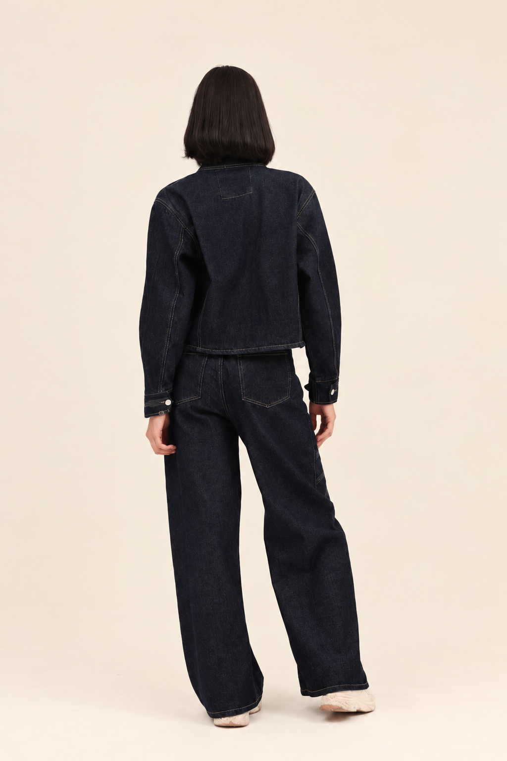 Dark blue Denim Two-Piece Set