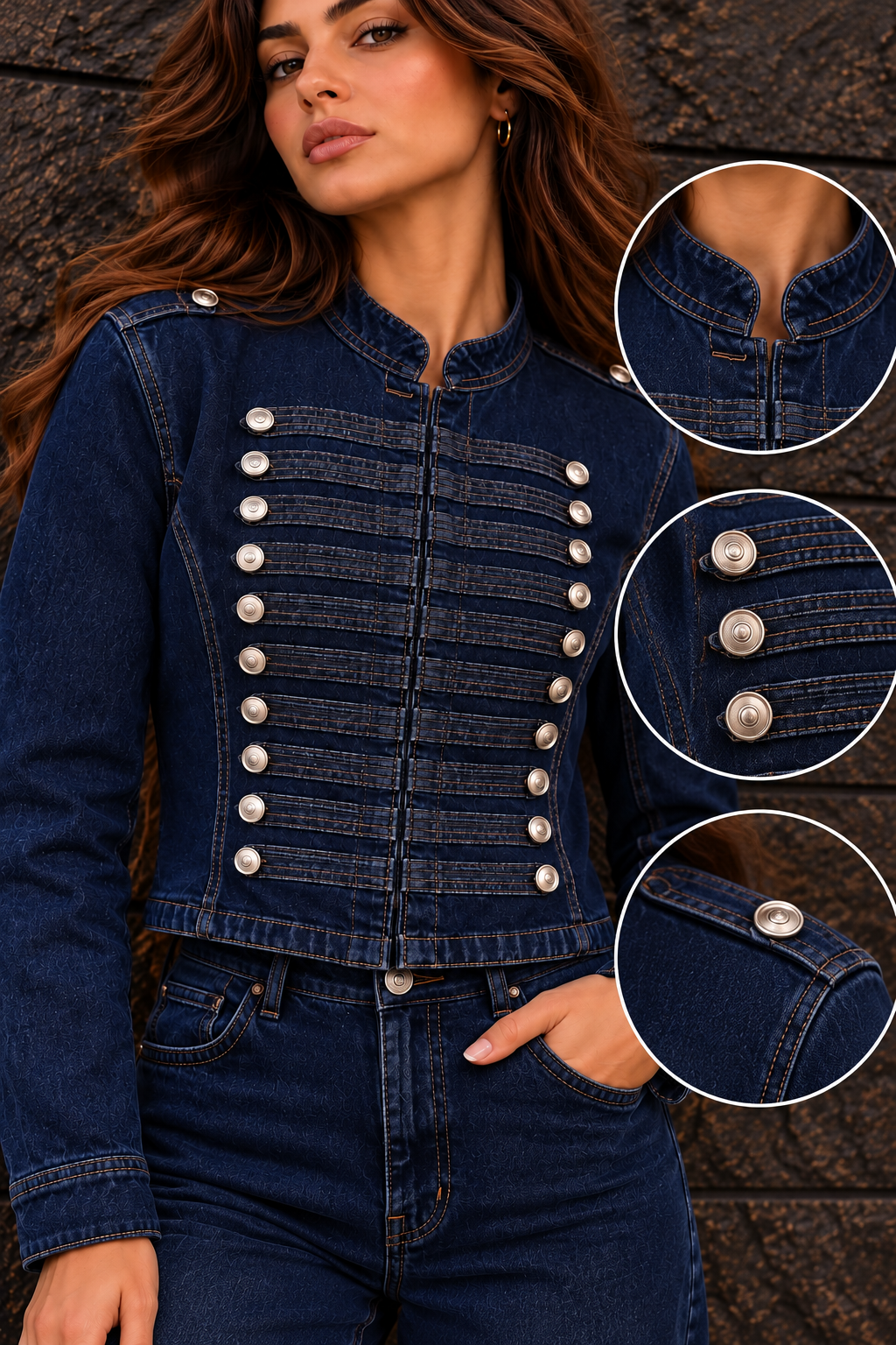 Dark Blue  Napoleon Denim Jacket
