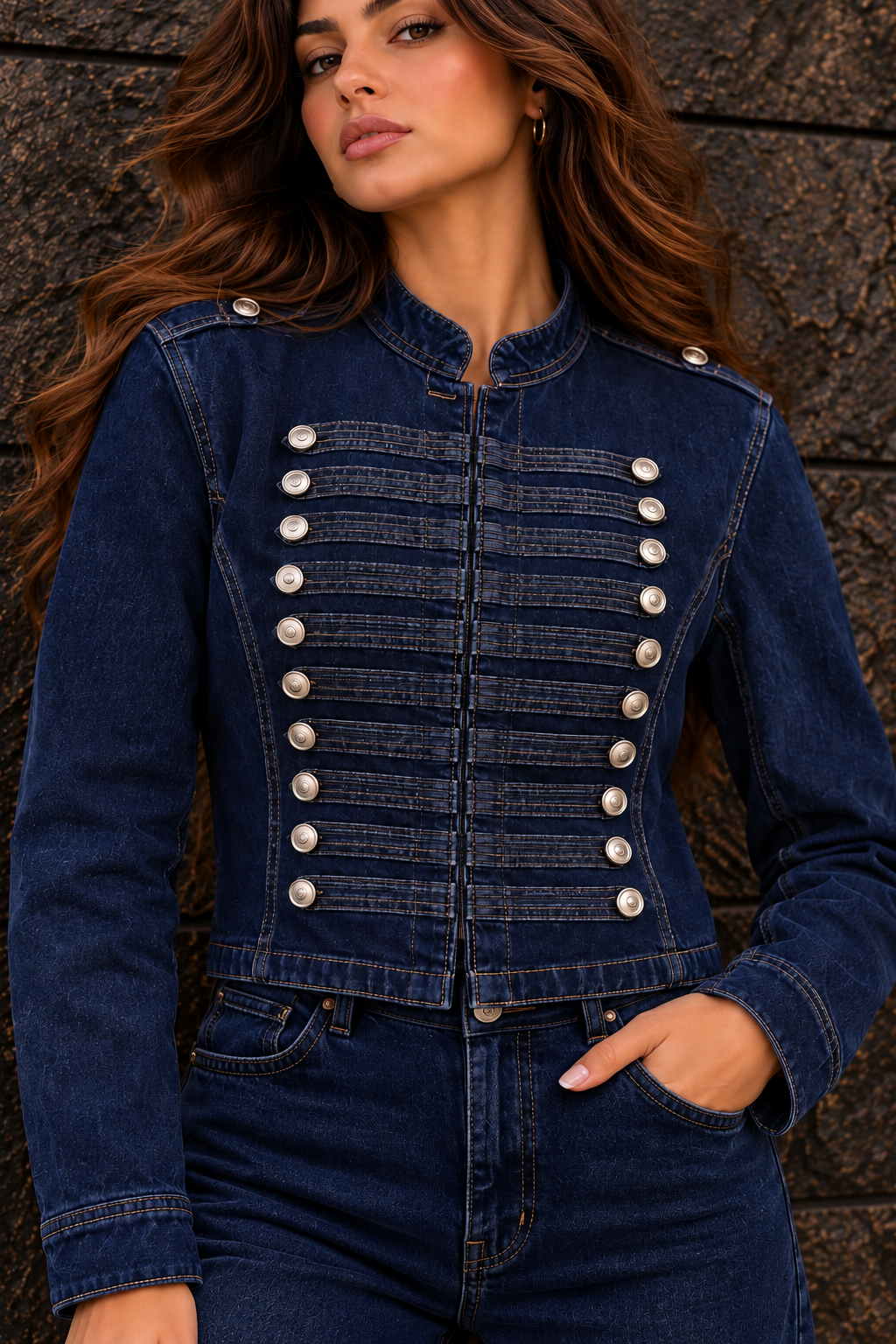 Dark Blue  Napoleon Denim Jacket