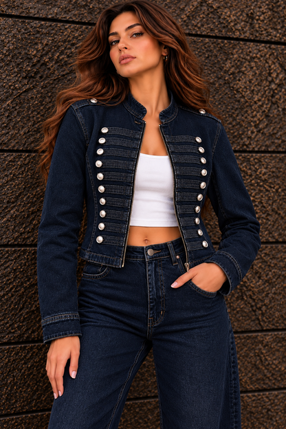 Blue Black Denim Jacket