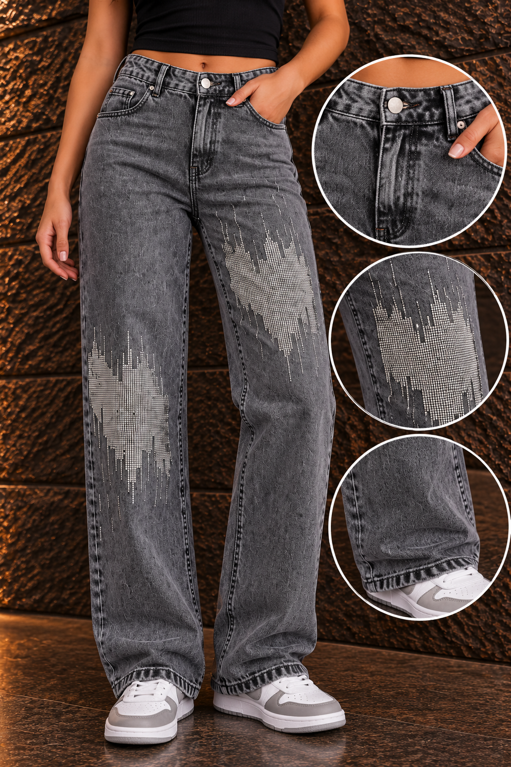 Dark grey classic strauss jeans