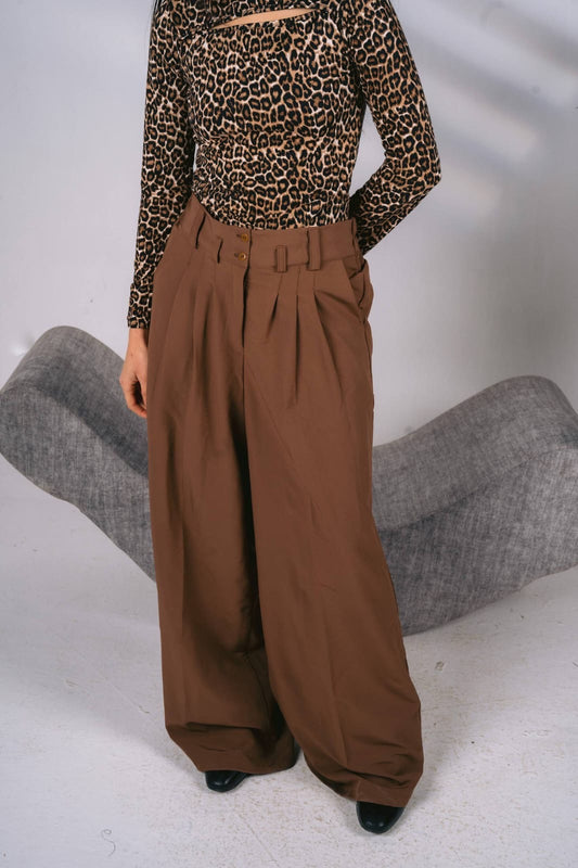 Brown baggy trousers