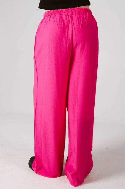 Pink linen pants one size