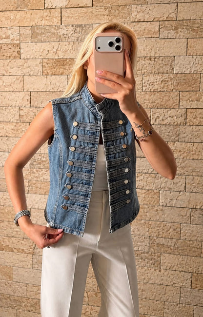 Military Button Vest