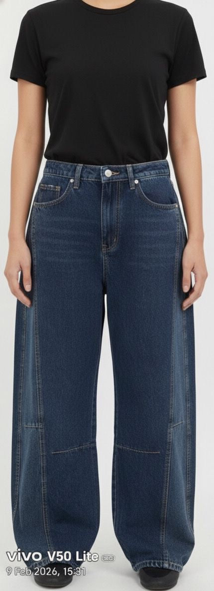 Balloon blue green denim