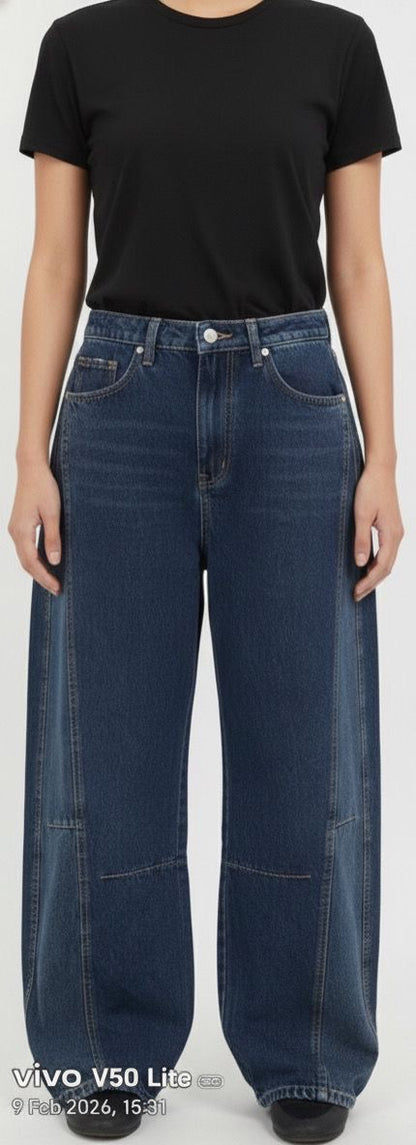 Balloon blue green denim