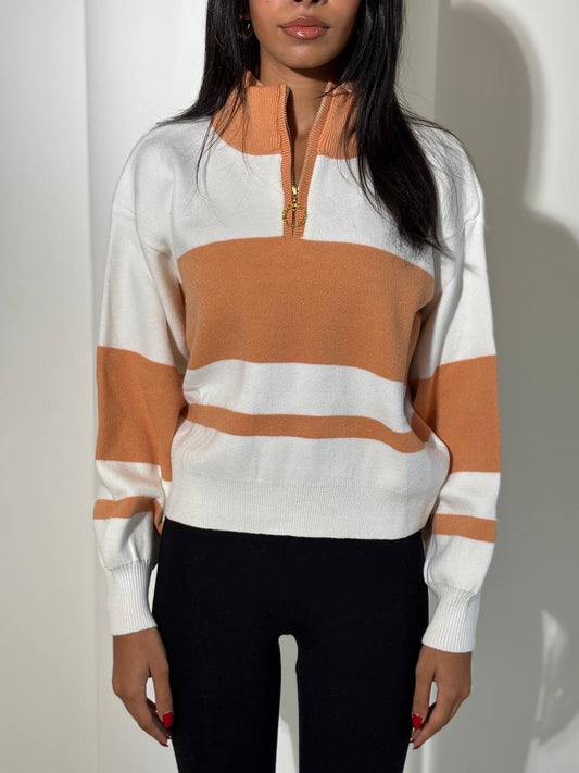 Orange and white sweater one size for all