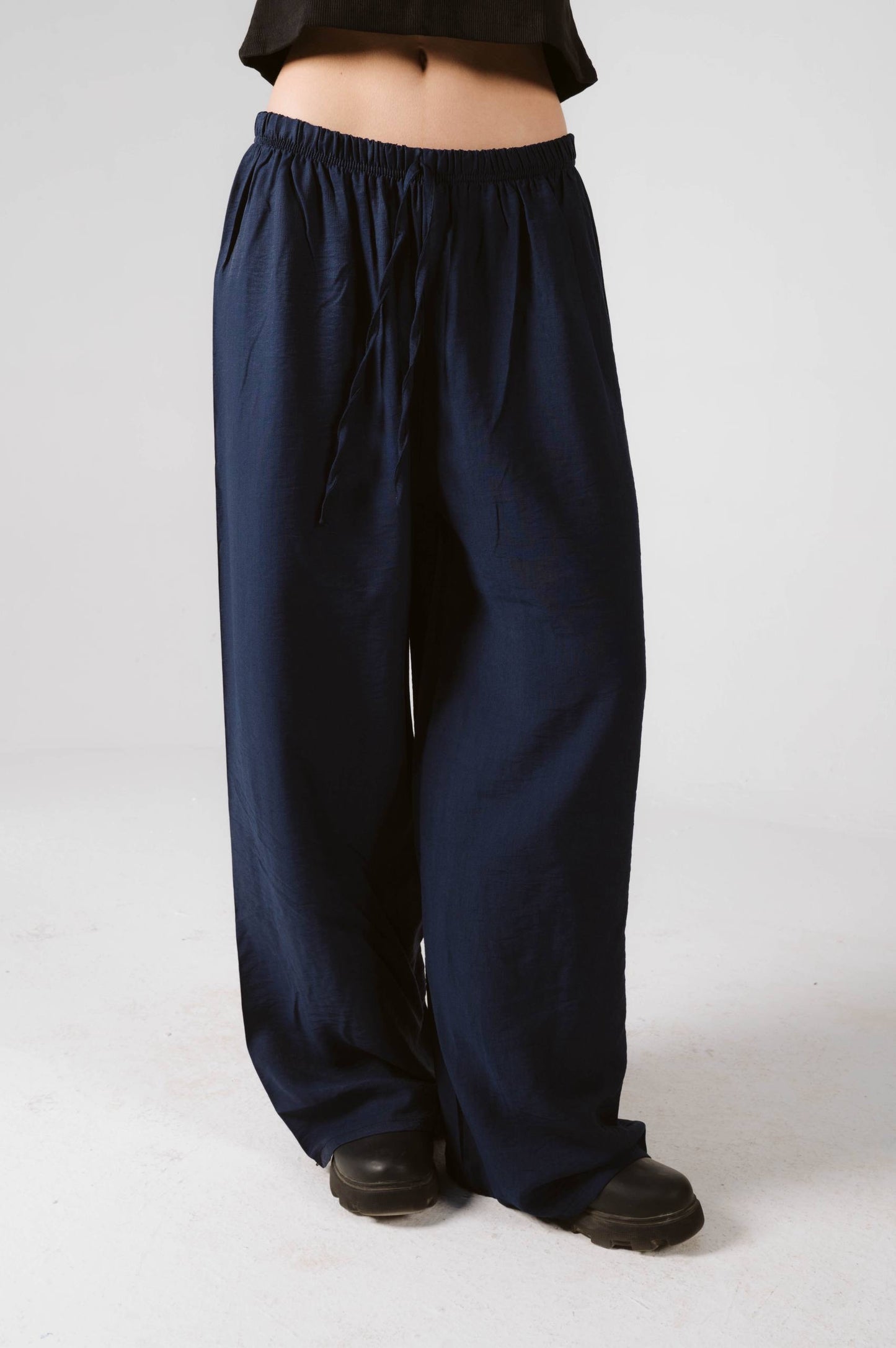 Navy blue linen pants