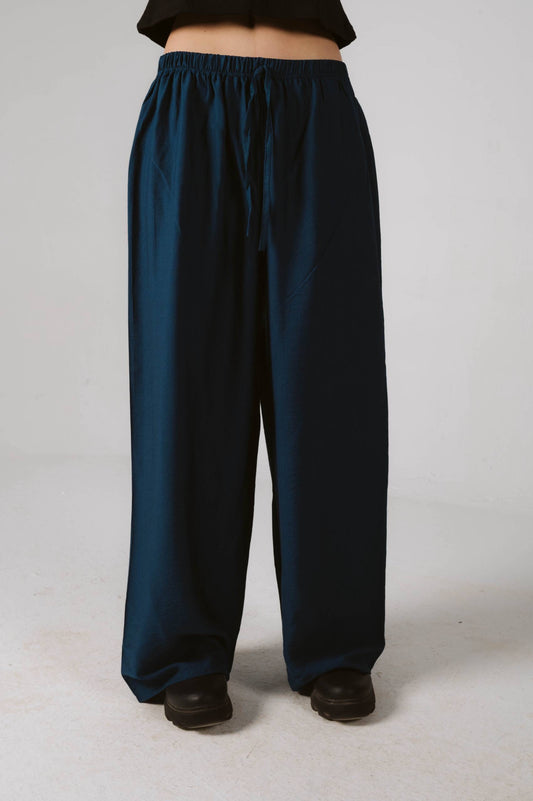 Navy blue linen pants