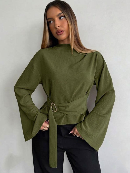 Olive blouse one size