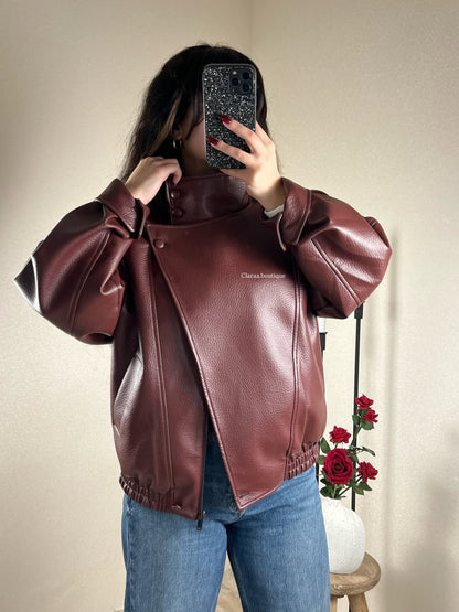 Burgundy leather jacket