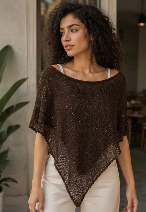 Brown Glimmer Veil Top