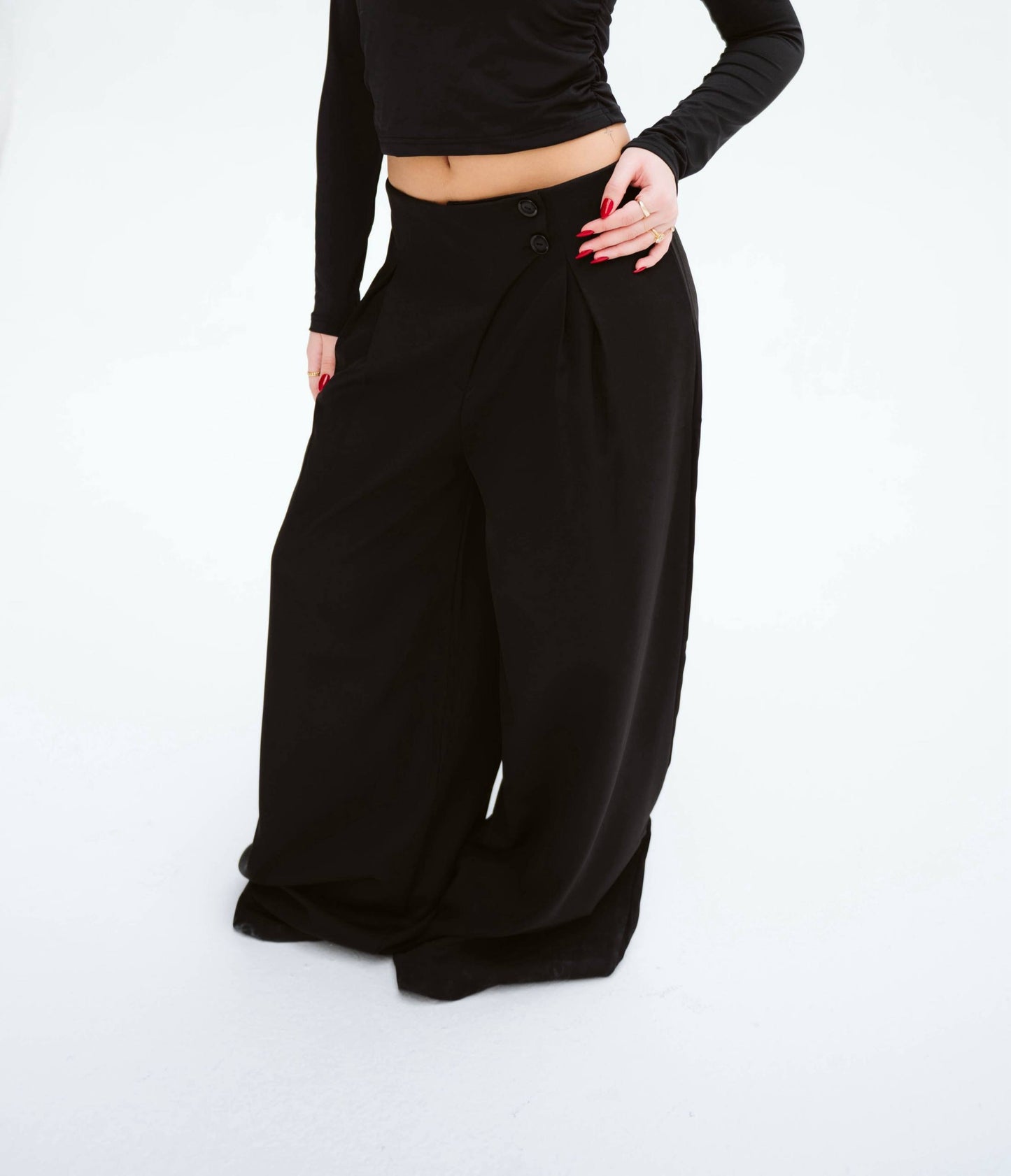 Black tailored pants one size