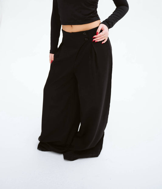 Black tailored pants one size