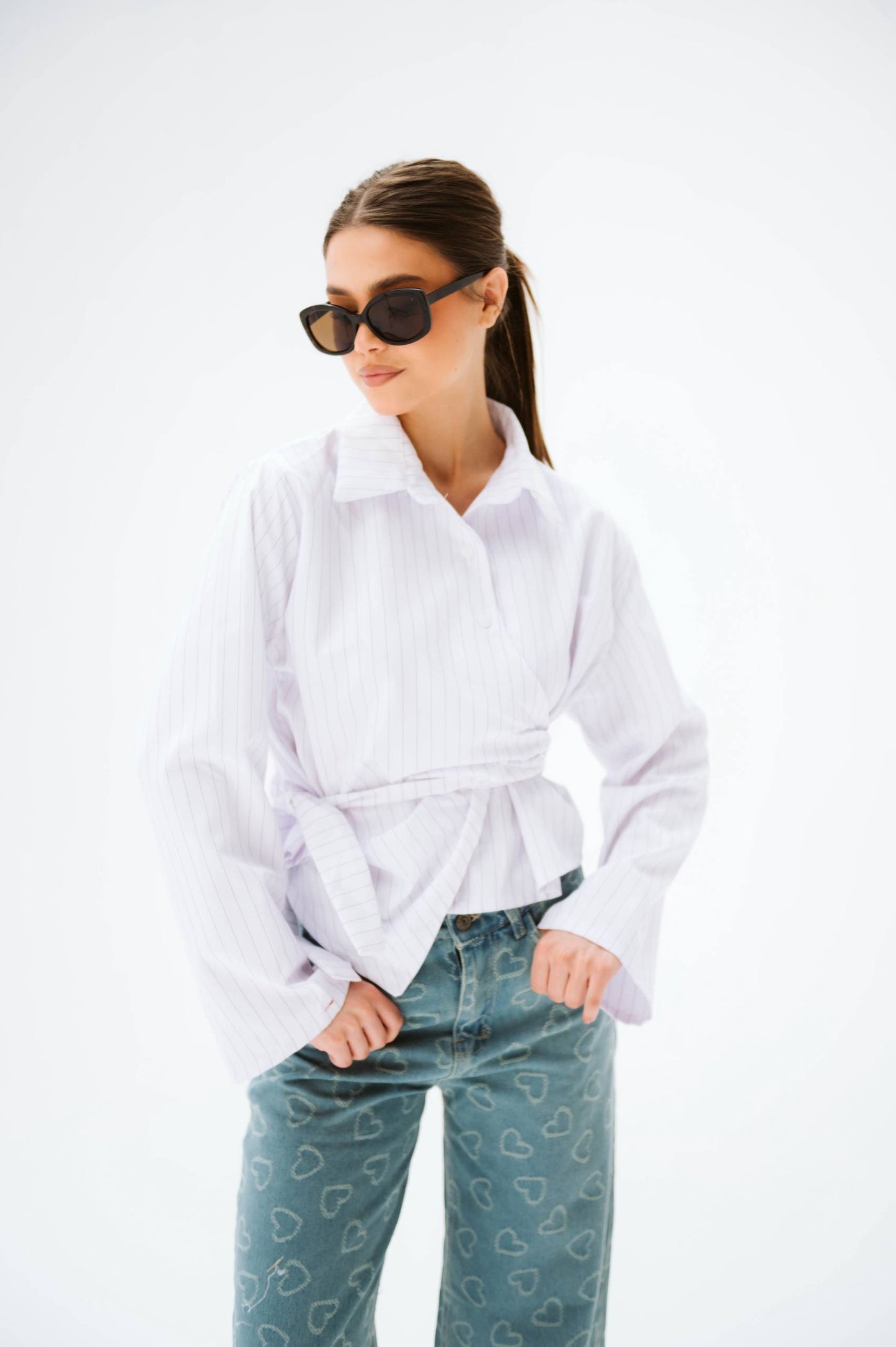 White buttoned blouse