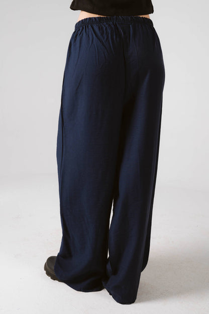 Navy blue linen pants