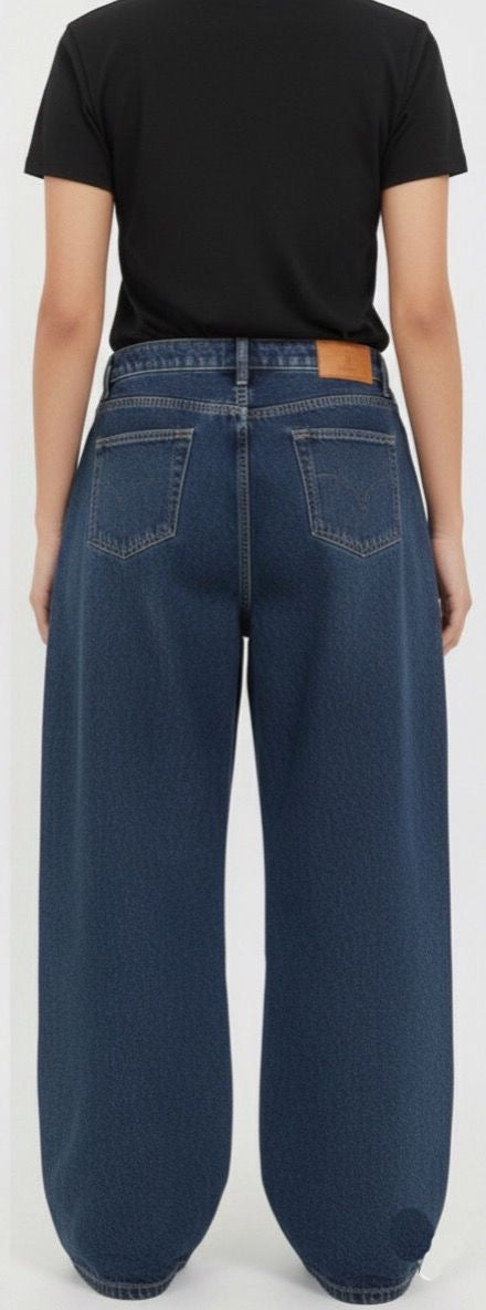 Balloon blue green denim