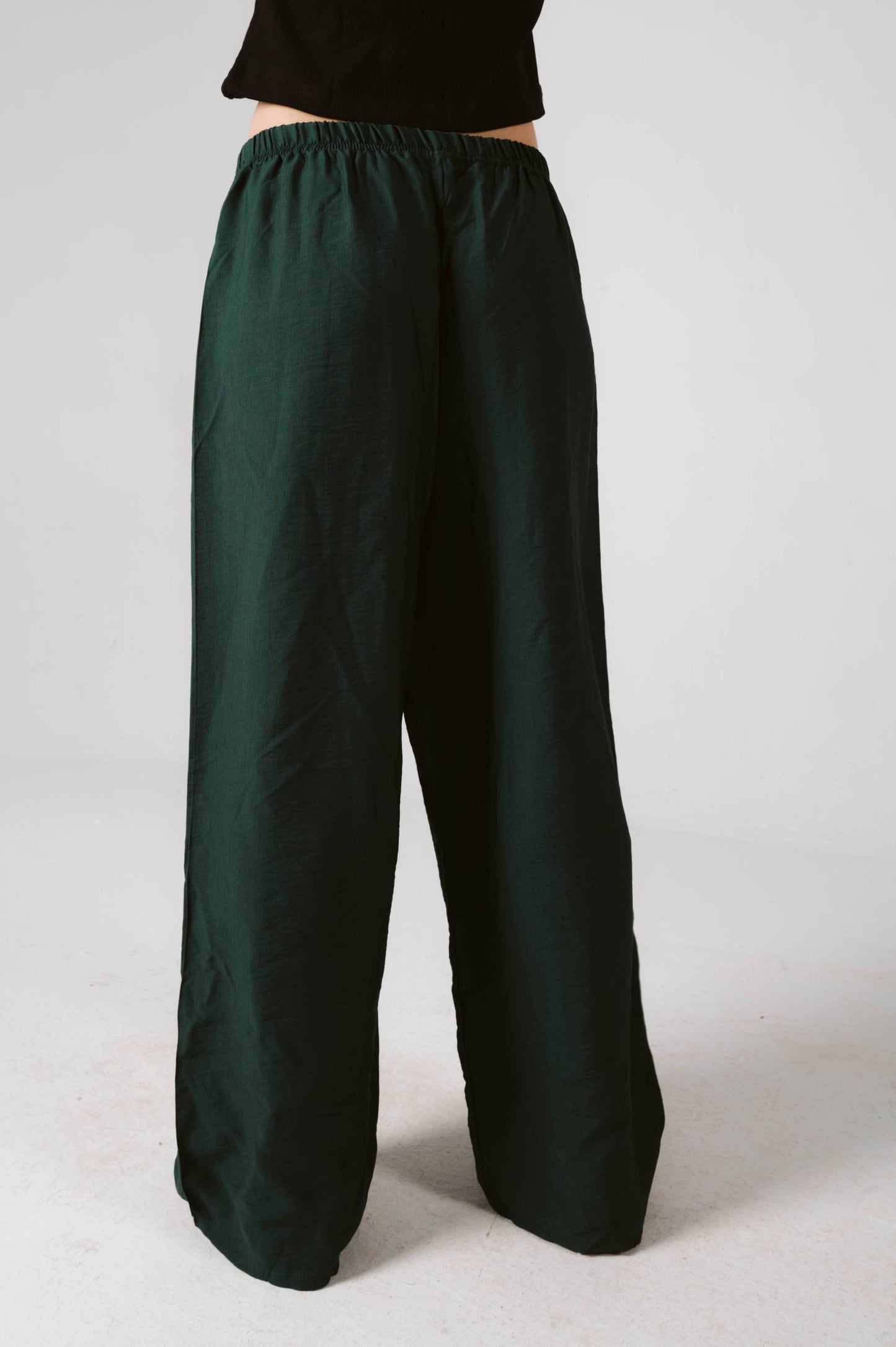 Green linen pants