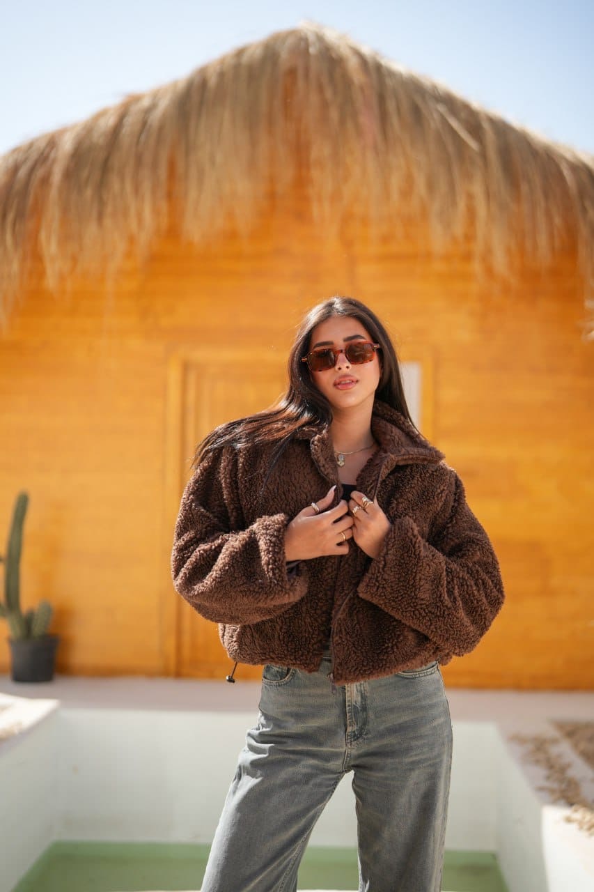 Brown panda jacket one size