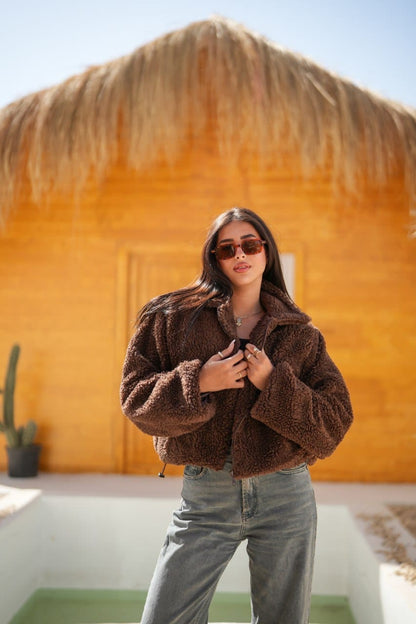 Brown panda jacket one size