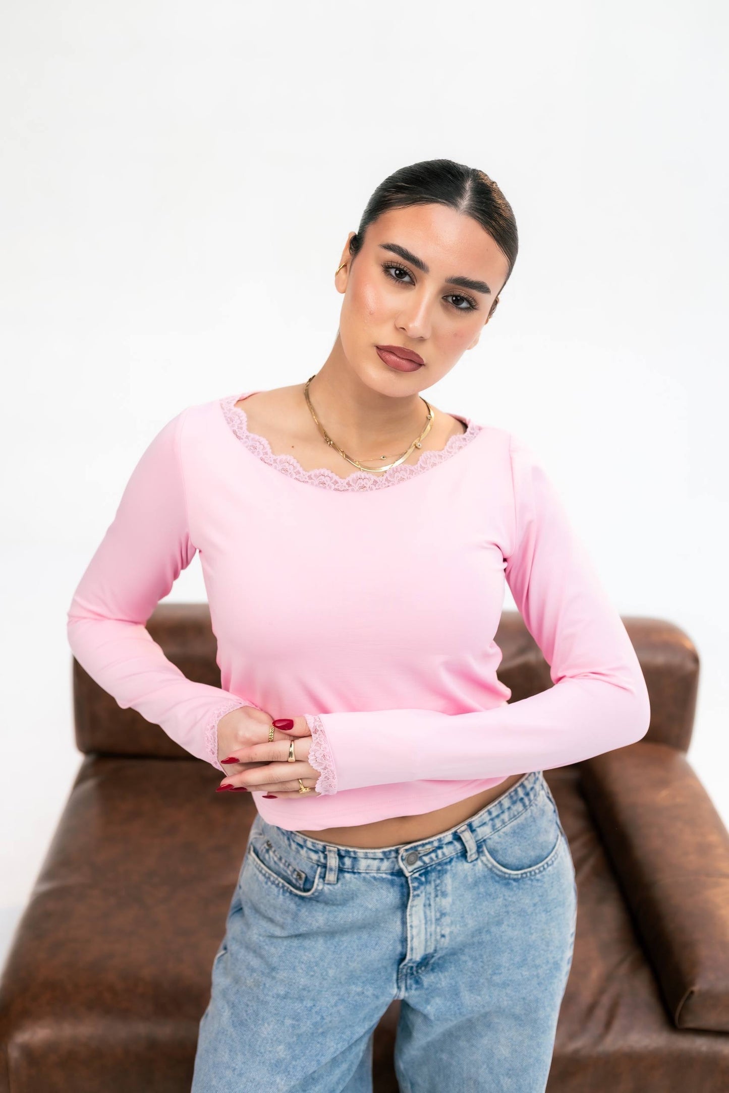 Pink long sleeve top