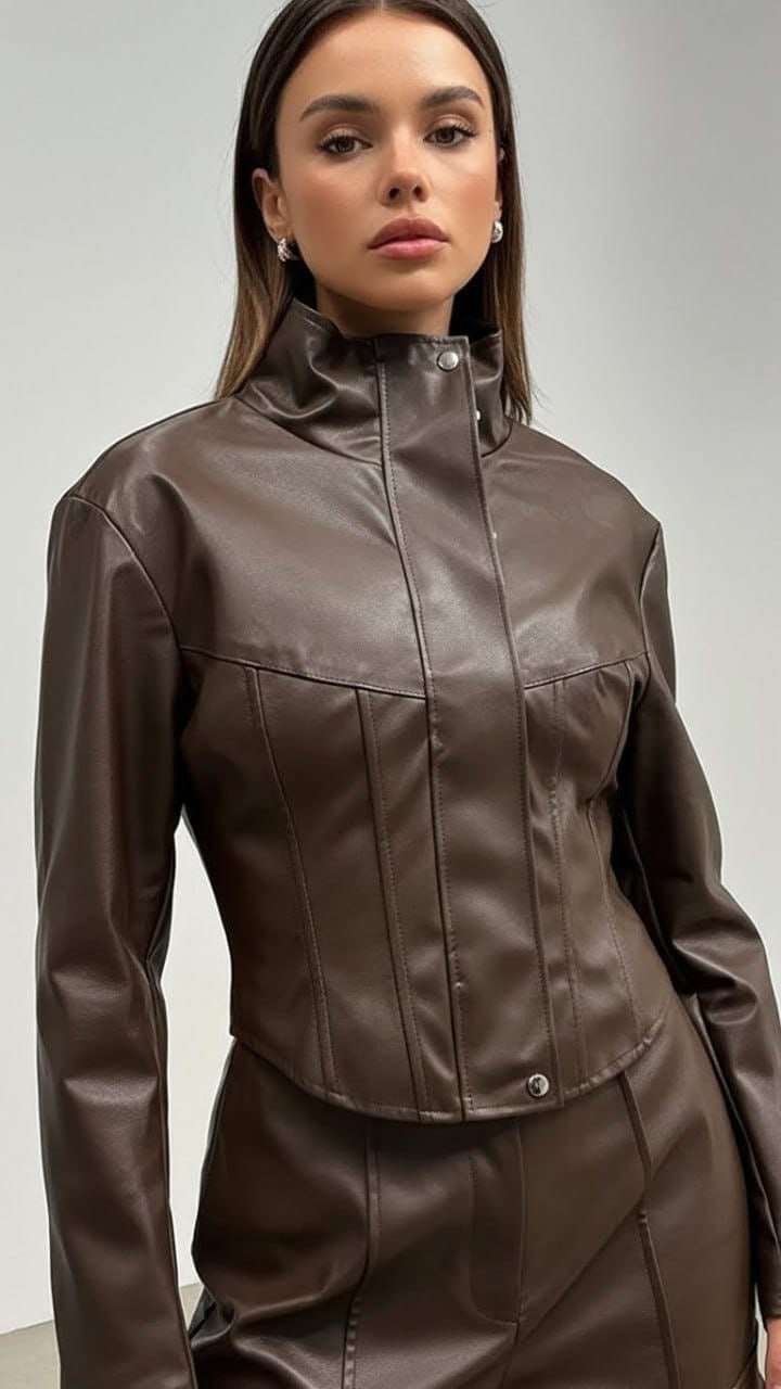 Brown leather jacket