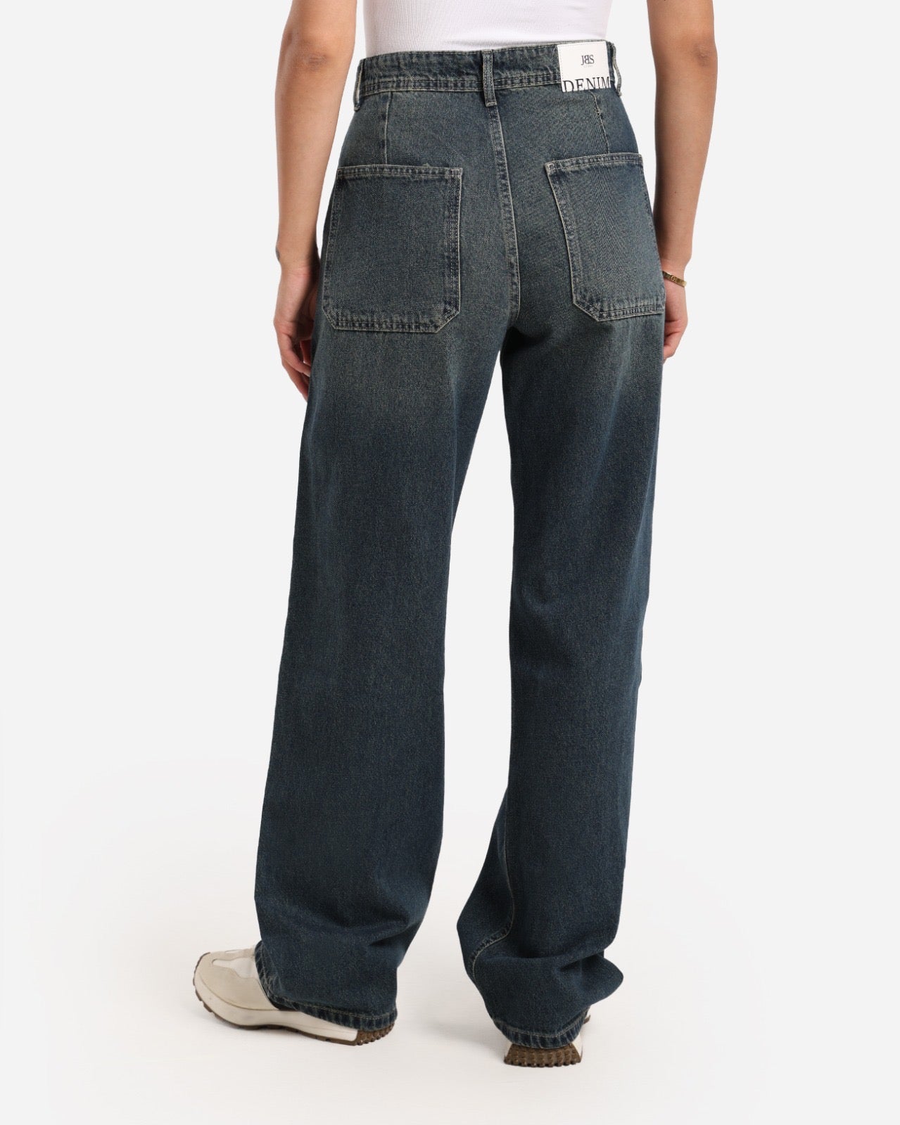 front pocket dirty Wide leg jeans